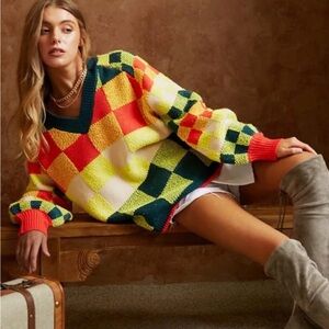 Checkered Women's Sweater